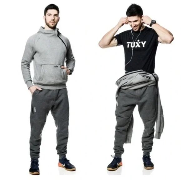 Tuxy One-Piece Warmup Sweat Suit Pants Sz ~ L/XL Jumpsuit Jumper Hoodie - Picture 1 of 8